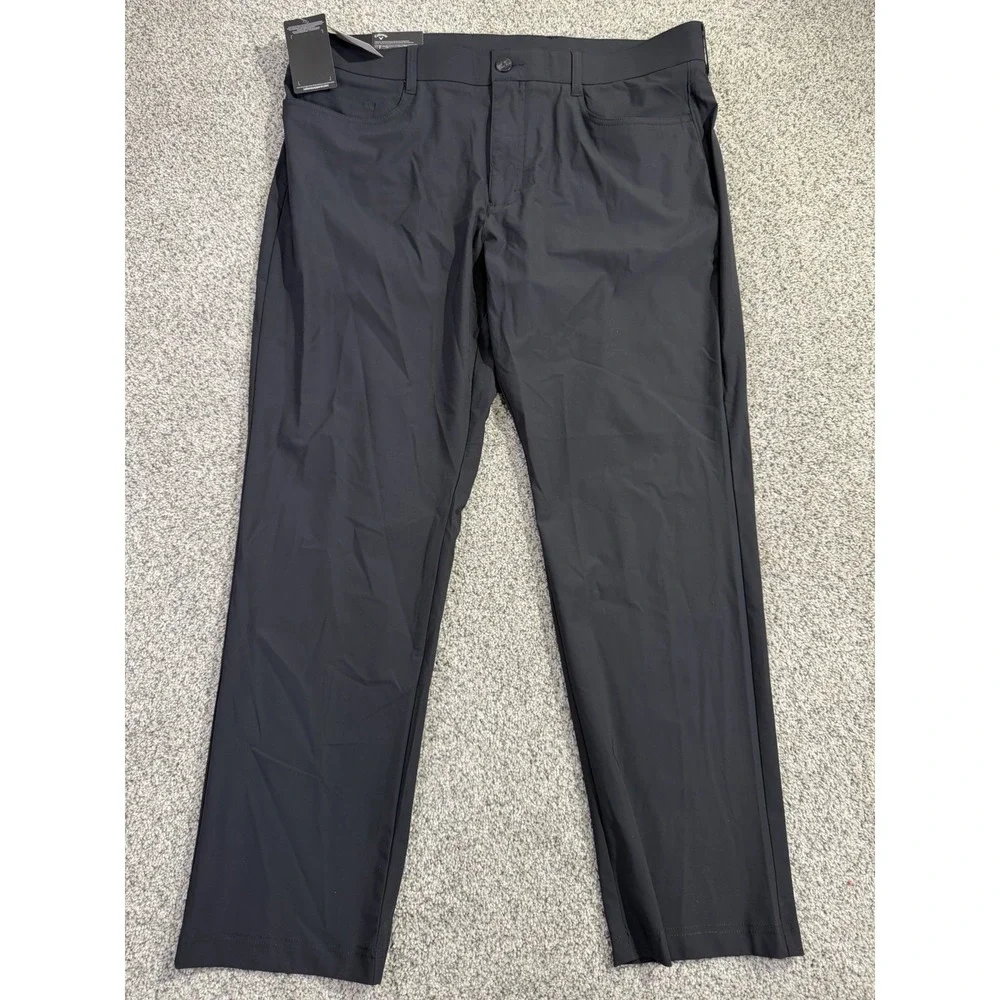 Callaway Men's Golf Pants, Flat Front Stretch - 34W‎ x 30L - Black